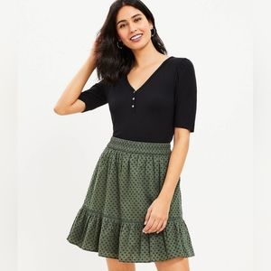 NWOT LOFT Dotted Flounce skirt, XL